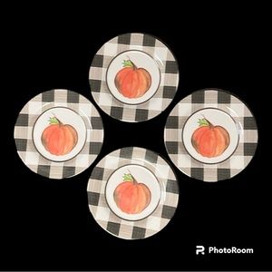 NWT | 4 Melamine Pumpkin Plates | 8”